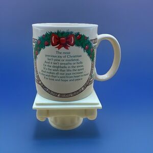 Vtg Christmas Coffee Tea Mug Cup Poem‎ on Front Collectible Decor